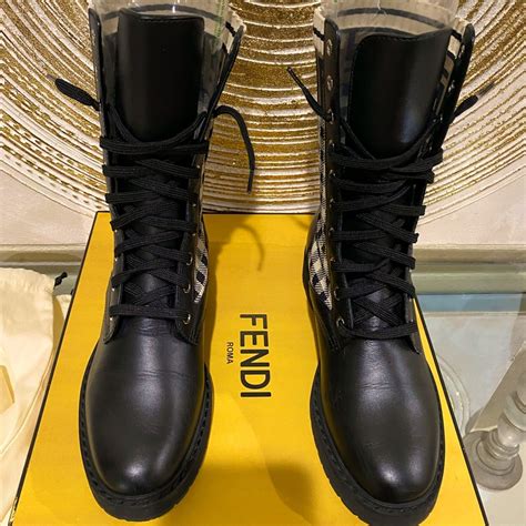 fendi combat boots free shipping|fendi plaid cowboy boots.